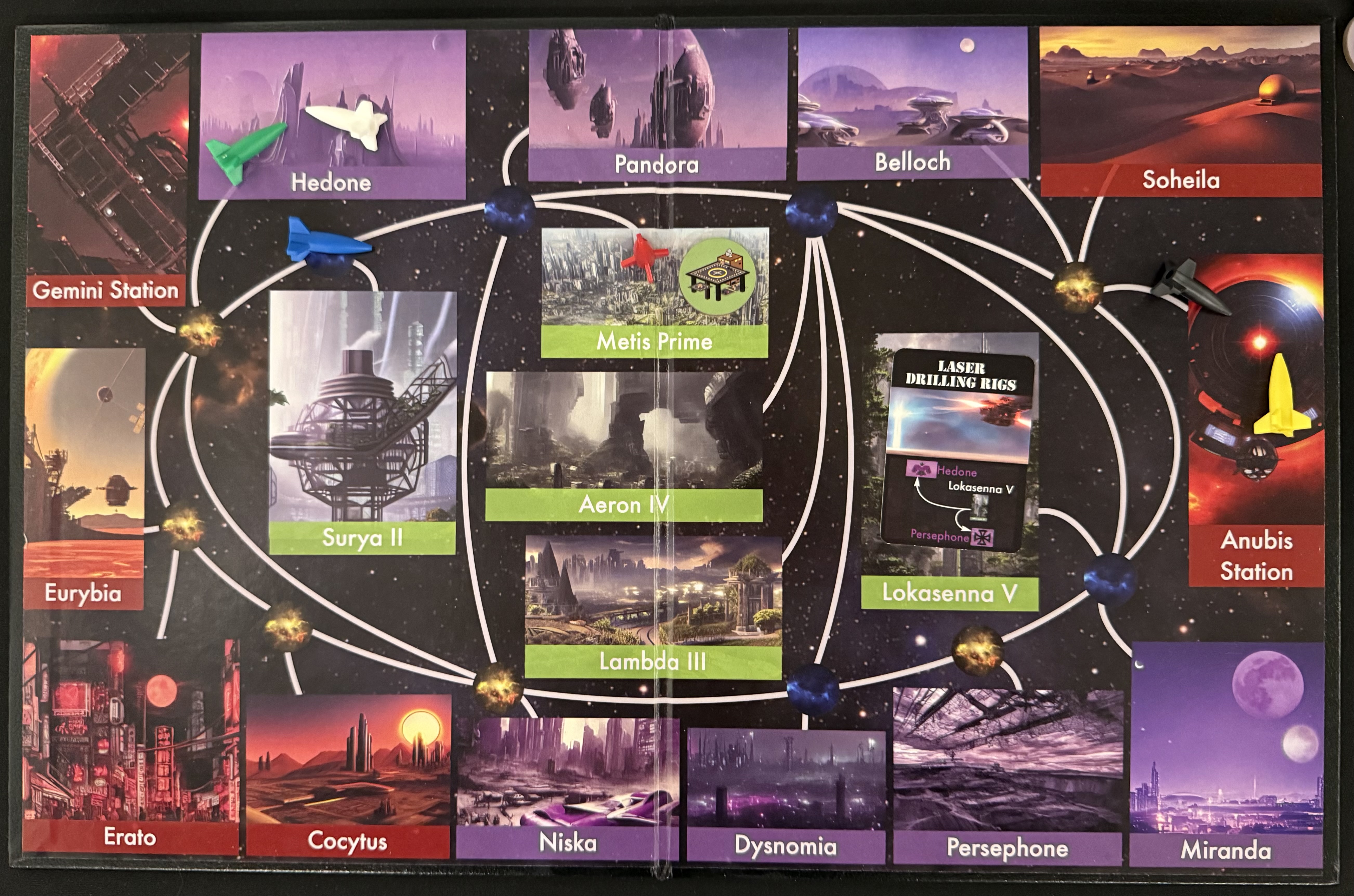 The game board now shows that Black is also now at Anubis Station.