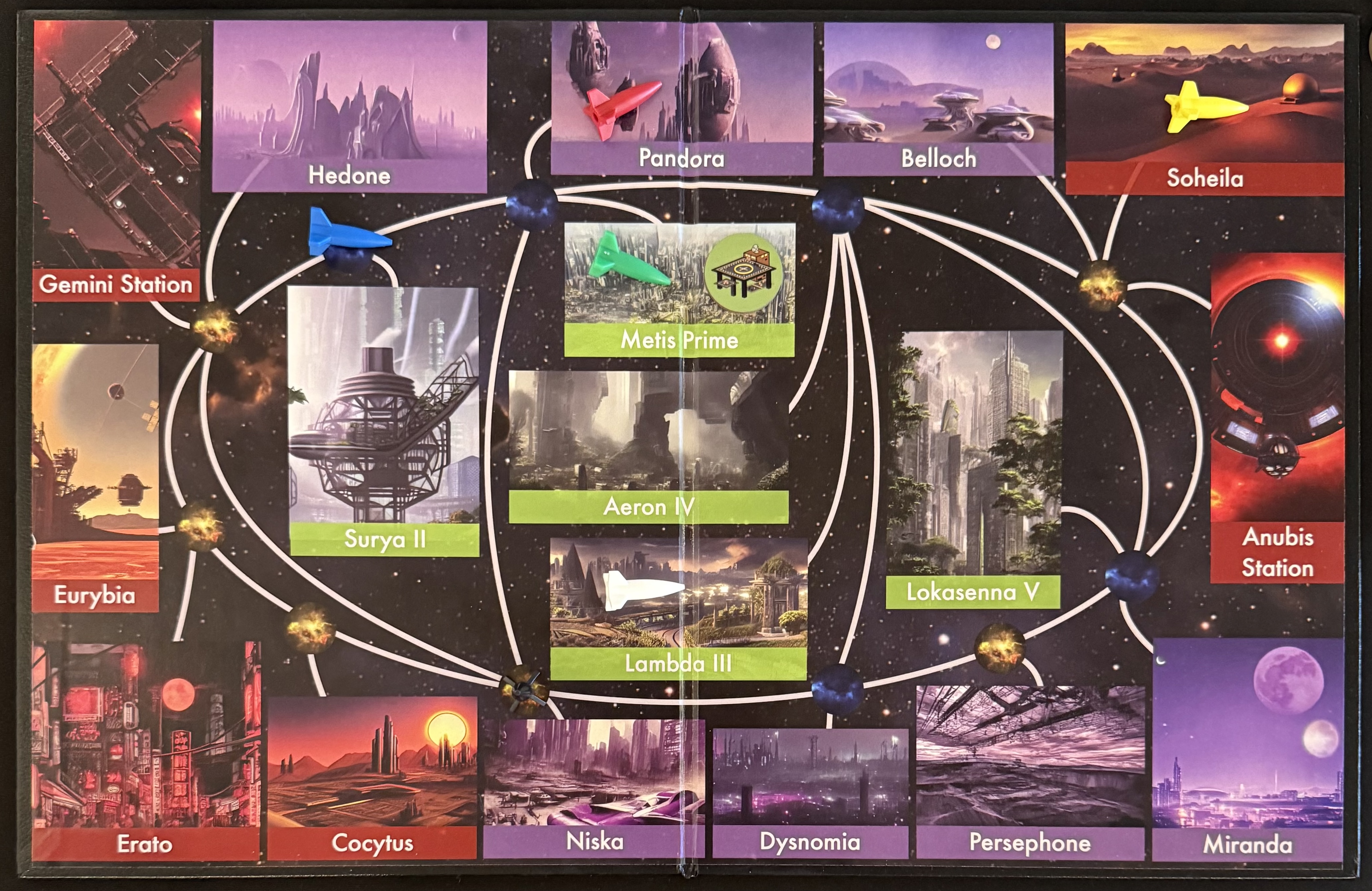 The game board shows Blue in deep space adjacent to Surya II. The cargo is no longer on the board.